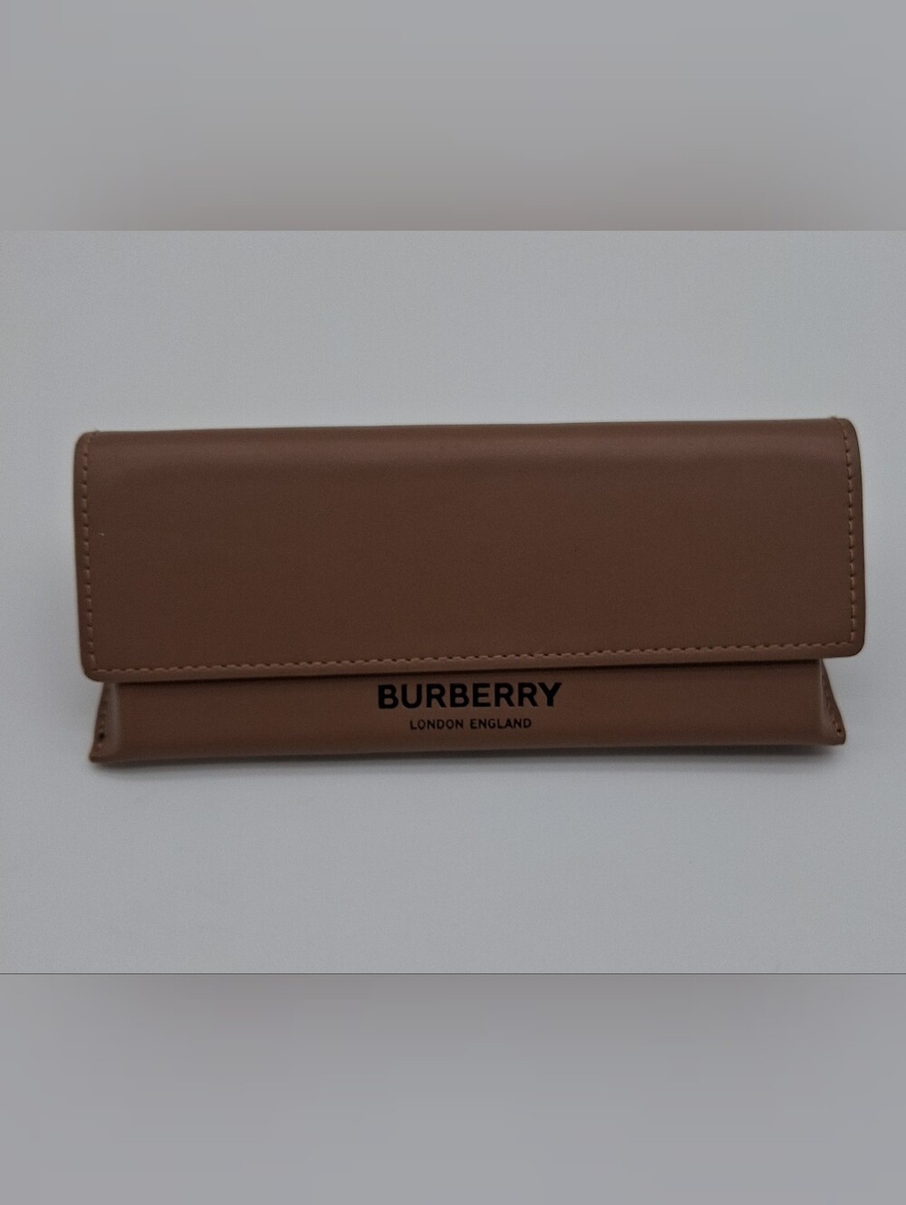 BURBERRY Folding Eyeglasses Sunglasses Case Tan Brown Collapsible Eyewear EUC